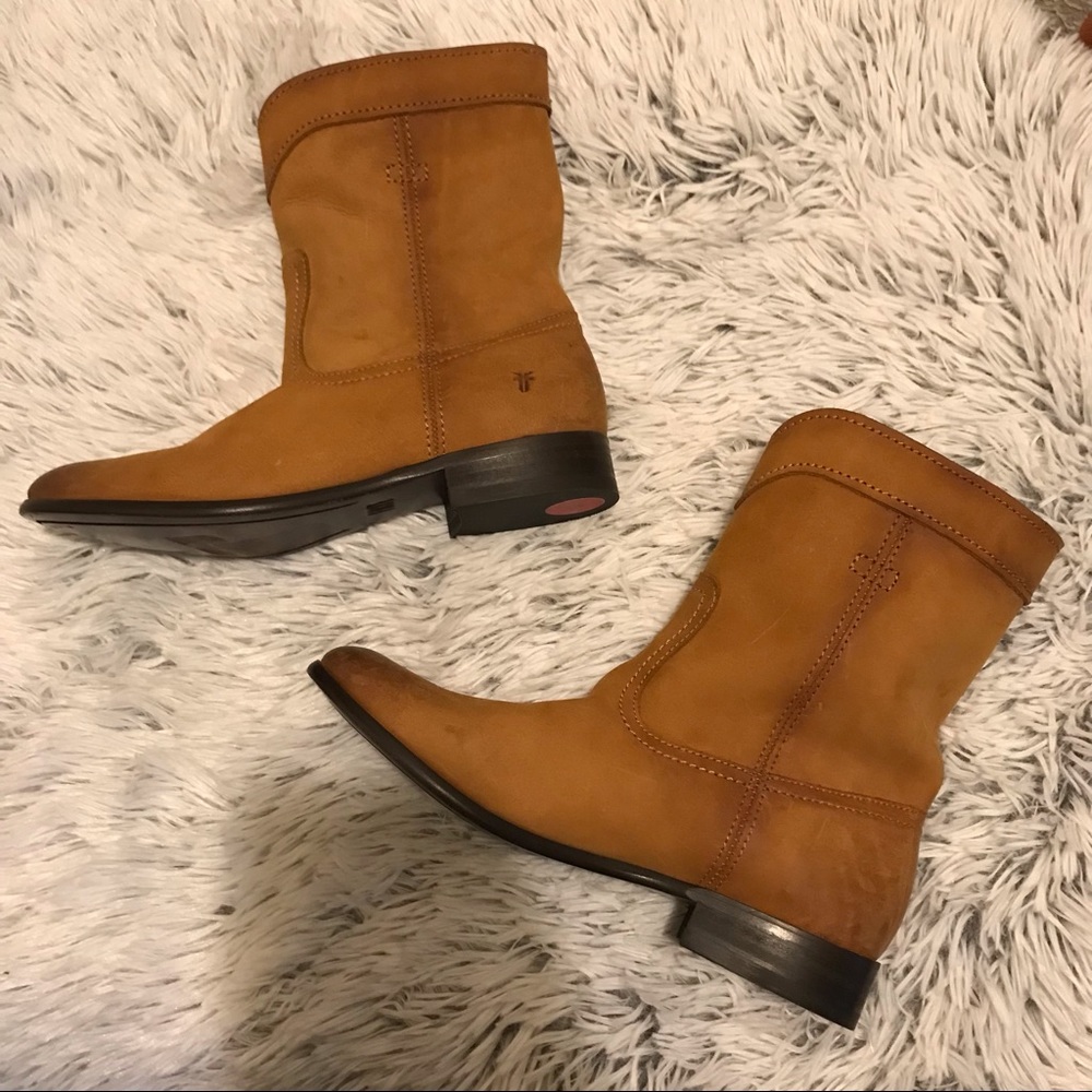 Frye Brown Leather Ankle Booties